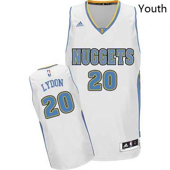 Youth Adidas Denver Nuggets 20 Tyler Lydon Swingman White Home NBA Jersey